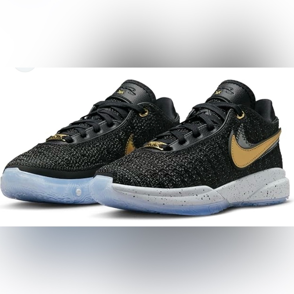 LeBron 20 GS ‘Fab 5’ Men's Black and Gold Athletic Shoes 8.5